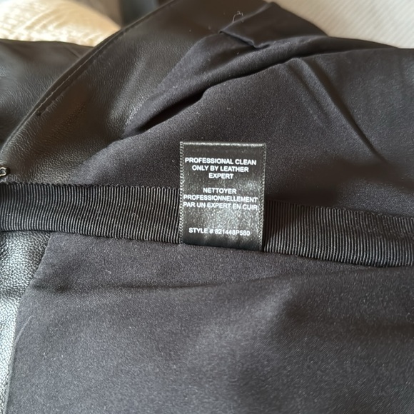 Rebecca Talyor Black Lamb Leather Highwaisted Wide Women's Ankle Pants, Sz 8 - Picture 11 of 16